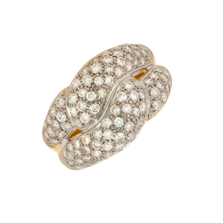 Bague vintage diamants 1.35 carat or jaune 6.76g Comme neuf -  reconditionné disponible sur Gemme Les Bijoux
